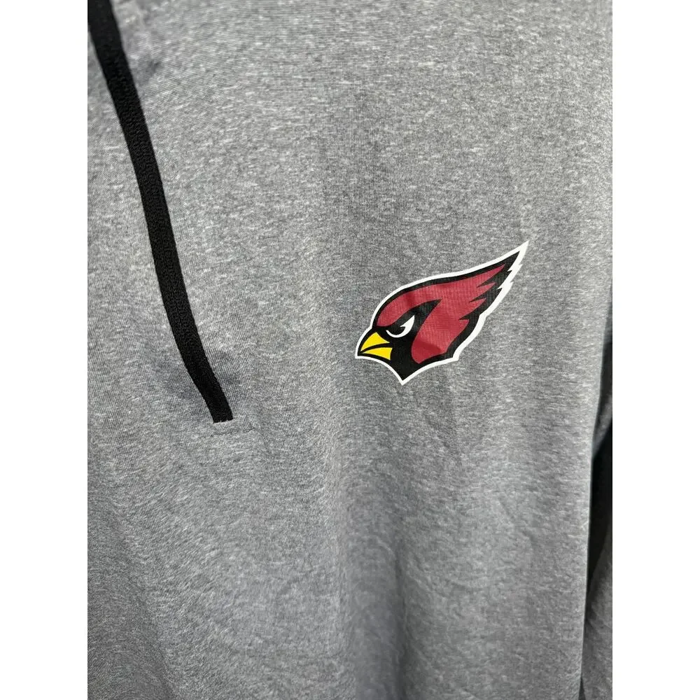 NFL Team Apparel Arizona Cardinals Gray 1/4 Zip Pullover Athletic Top Small